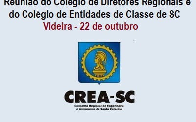 Diretores e coordenadores do CREA/SC terão programação em Videira no fim de semana