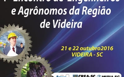Videira sedia 1º Encontro Regional de Engenheiros e Agrônomos nos dias 21 e 22