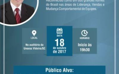 Areavid e Unoesc trazem Eduardo Tevah para Videira