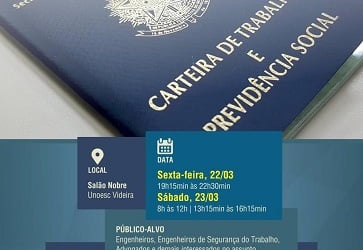 Aposentadoria Especial X Insalubridade e Periculosidade será tema de curso promovido pela AREAVID e UNOESC