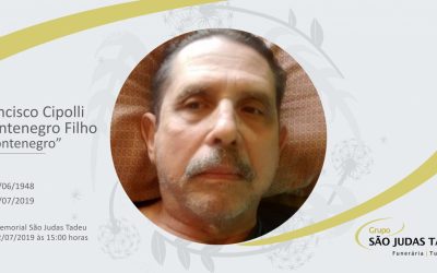 Nota de falecimento engenheiro Francisco Cipolli Montenegro Filho