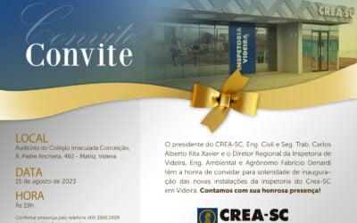 Convite inauguração nova sede do CREA-SC em Videira